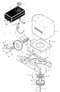 Engine Mount Diagram and Parts List for 425007X92C 2003 Briggs and Stratton Lawn Tractor